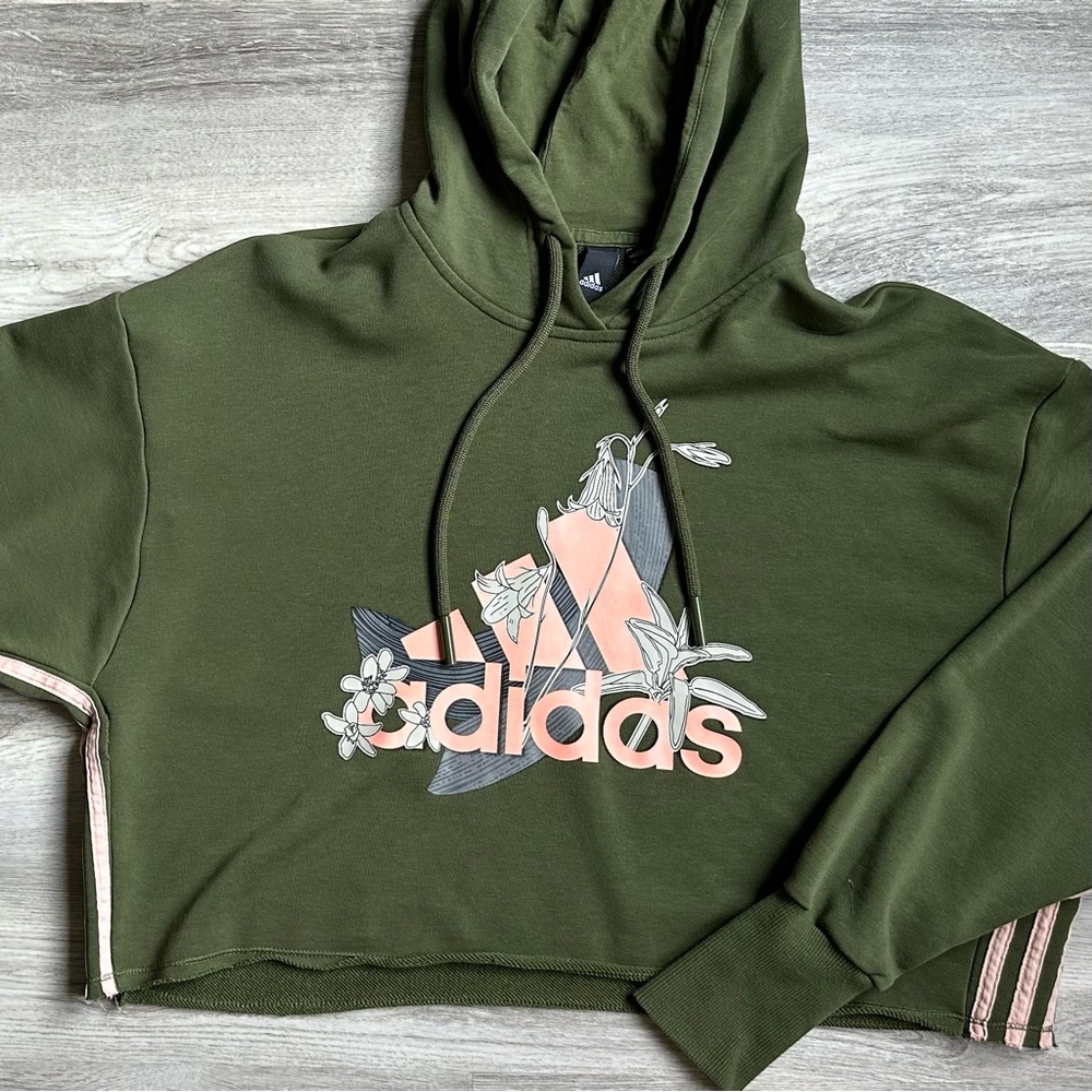 adidas X Nini Sum GFX Cropped Oversized Hoodie